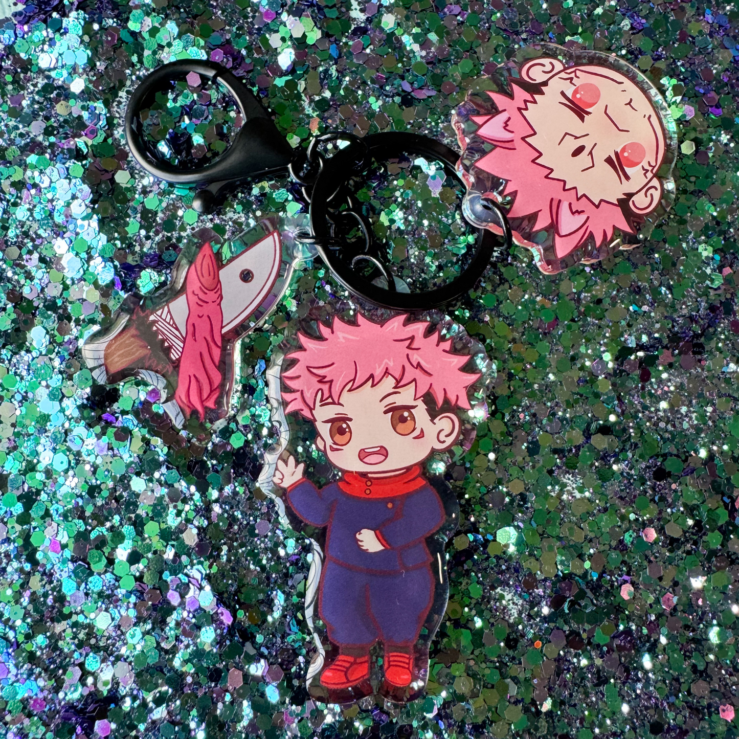 3 Charm Super Human JJK Keychain
