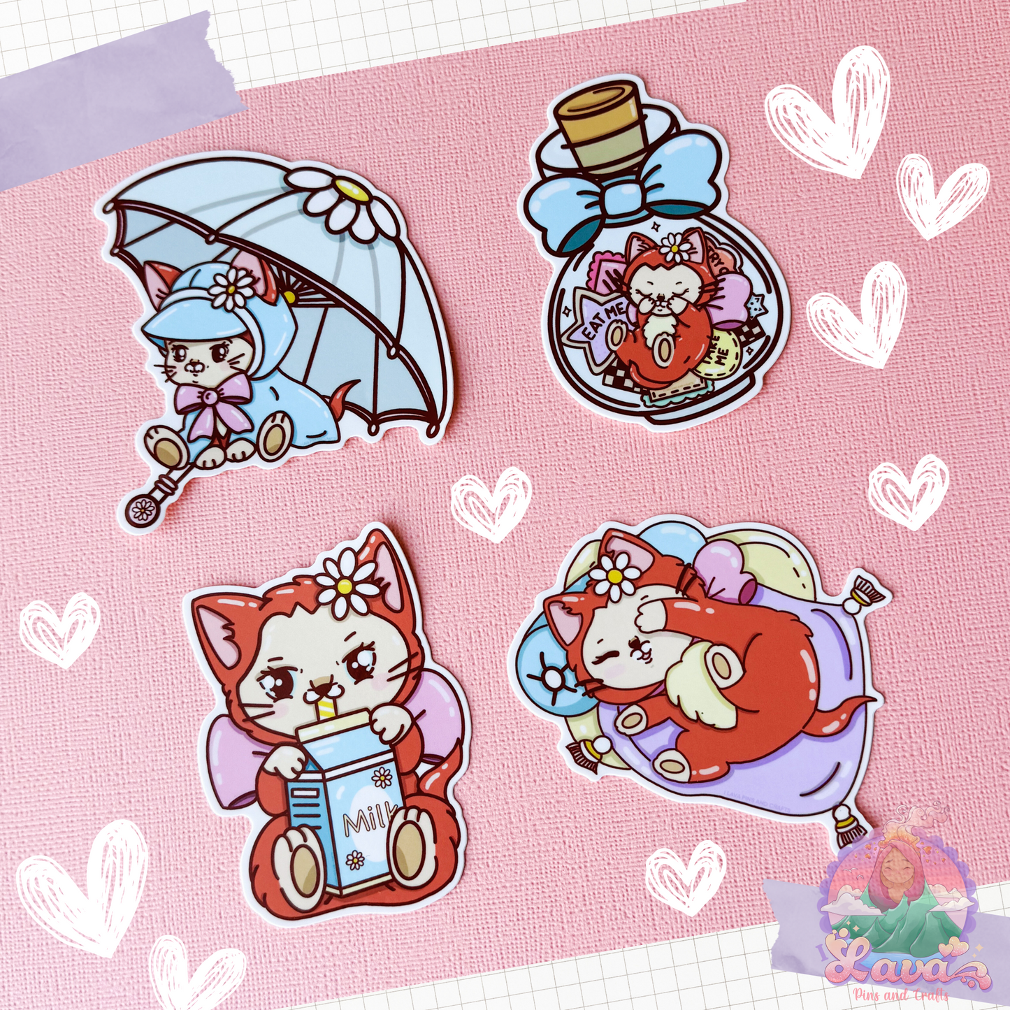Wonderland Kitten Stickers