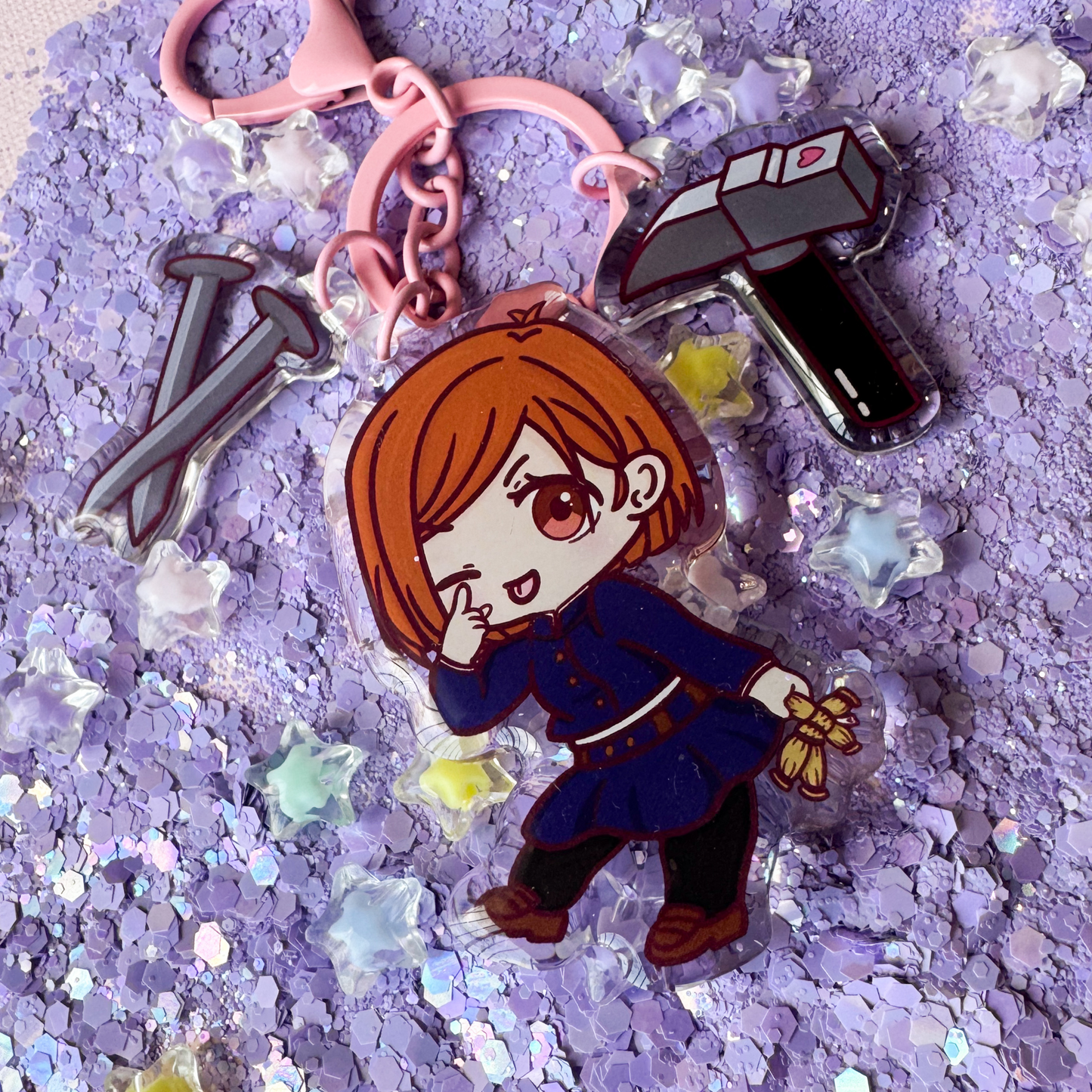 3 Charm Straw Doll JJK Keychain